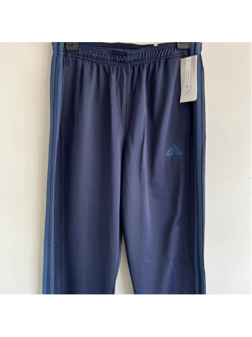 NWT Men's Adidas Navy Blue Tricot Zip Pants M